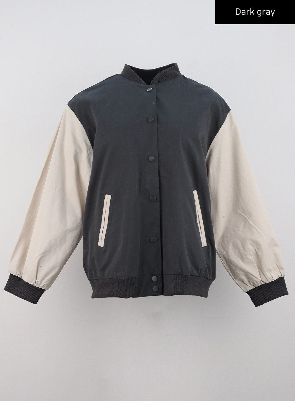 two-toned-varsity-jacket-cd304-1 / Dark gray
