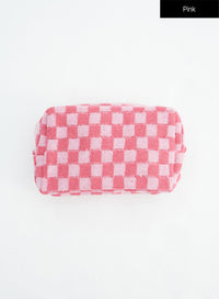 checkered-pouch-in317 / Pink