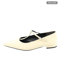 buckled-flat-shoes-ca409 / Yellow