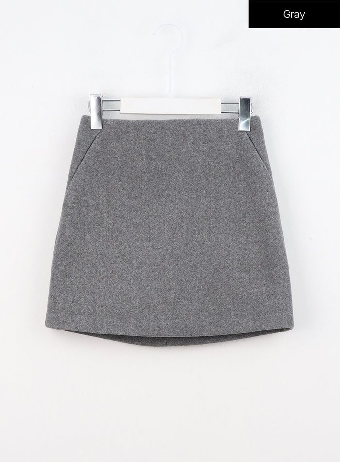 basic-mini-skirt-on314 / Gray