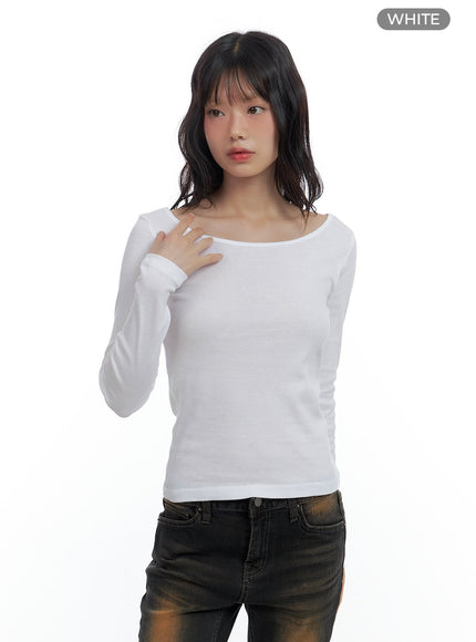 basic-slim-fit-u-neck-t-shirt-cs420 / White