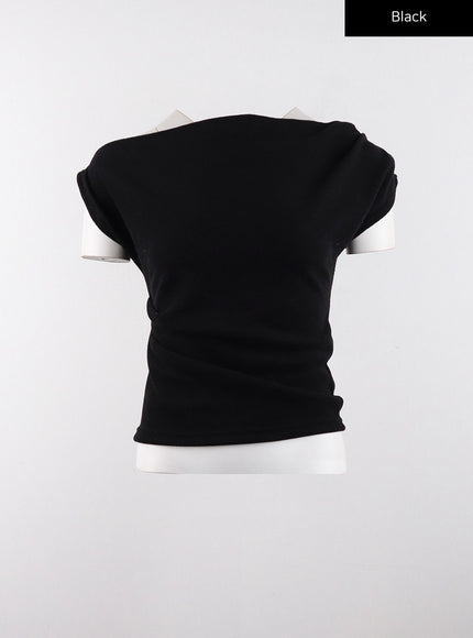 cowl-off-shoulder-tee-cd321 / Black