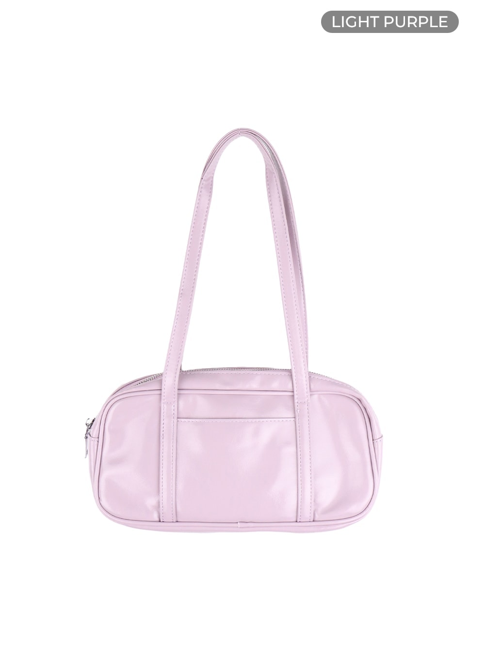 faux-leather-round-square-shoulder-bag-ca402 / Light purple