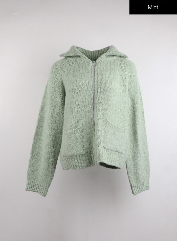 collar-zip-up-sweater-oj418 / Mint