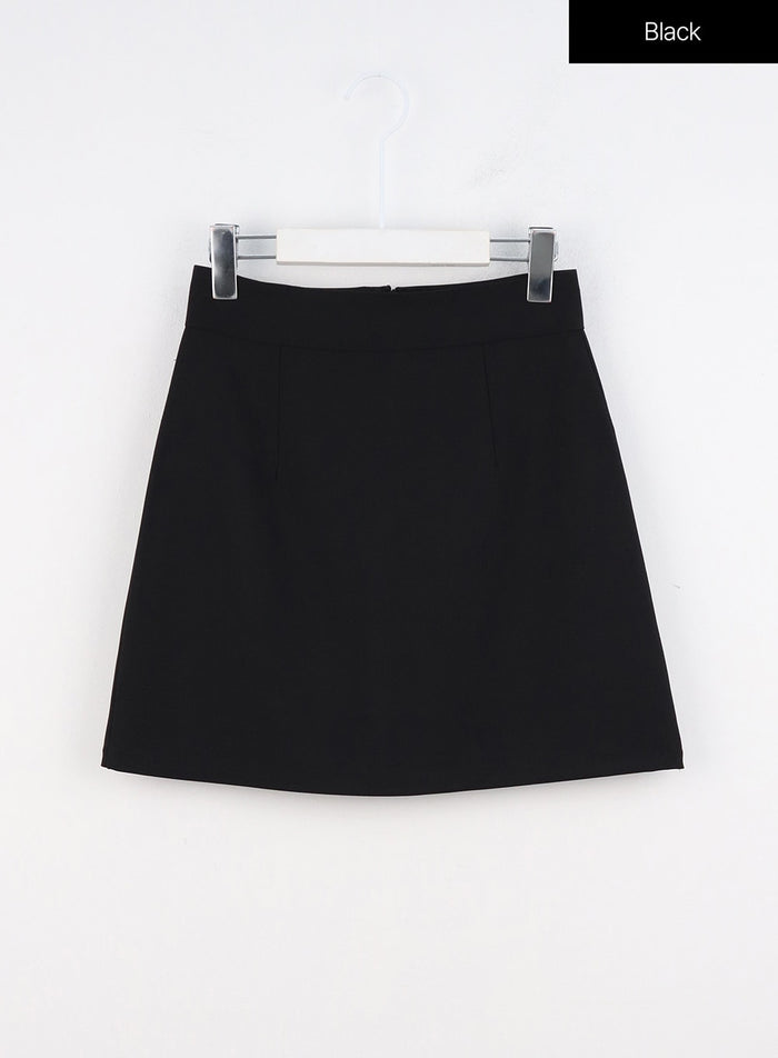 pintuck-mini-skirt-oo316 / Black