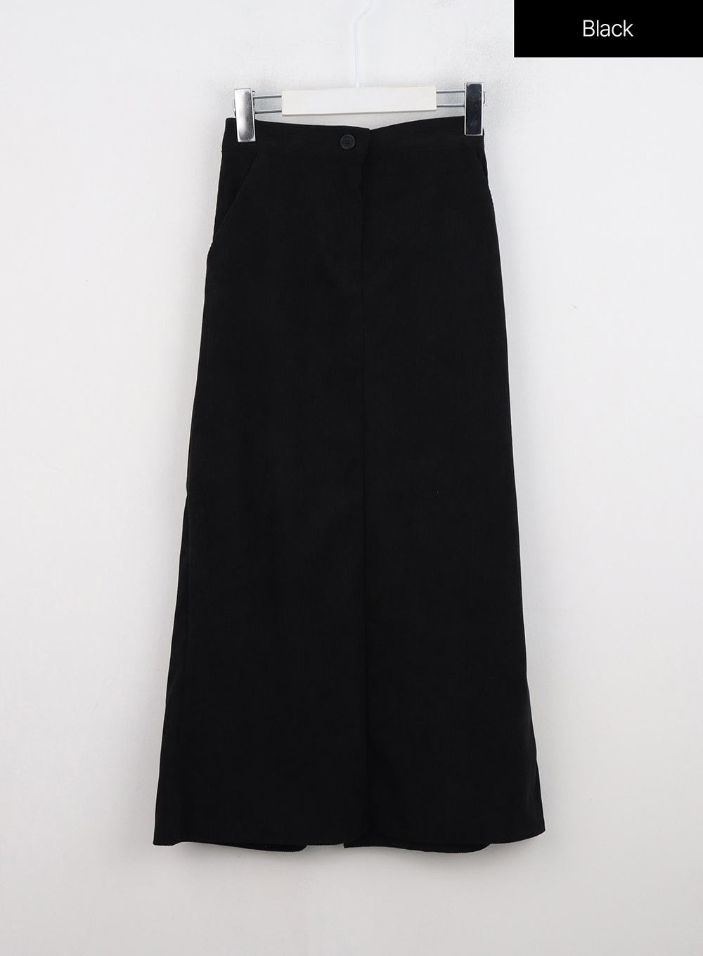 slit-corduroy-maxi-skirt-on315 / Black