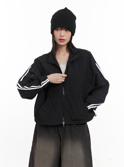 Striped Loose-Fit Windbreaker CJ528