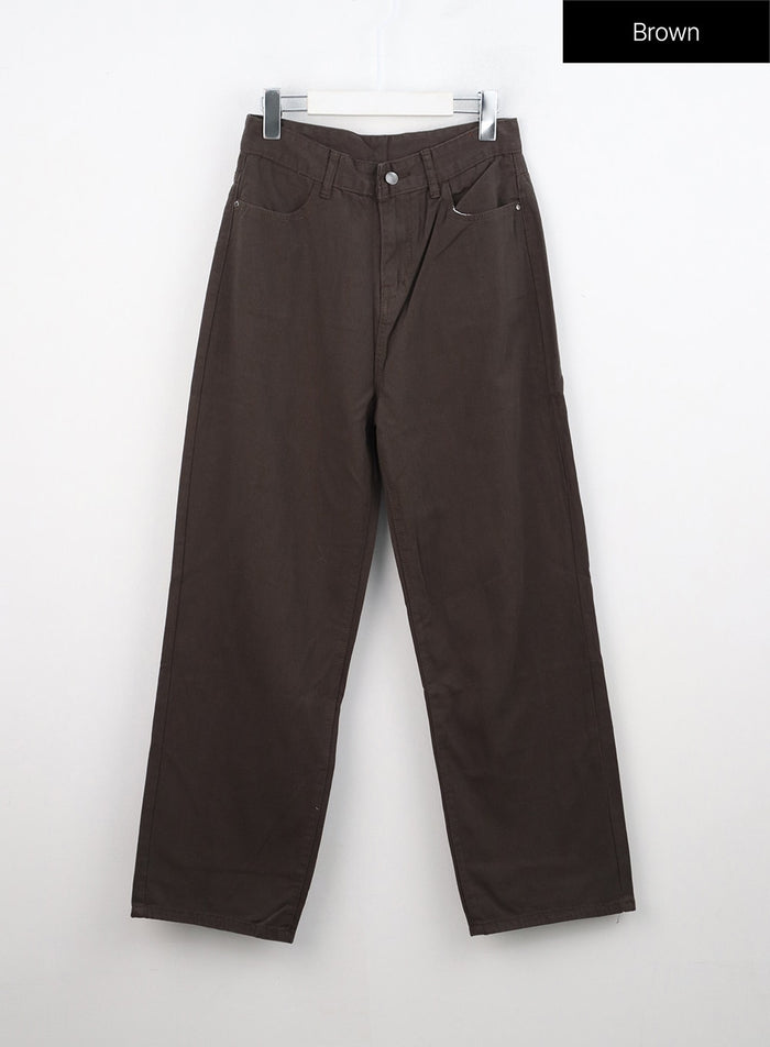 straight-leg-wide-pants-on310 / Brown