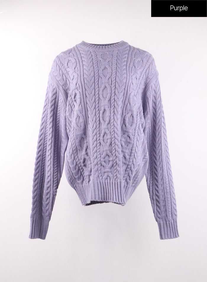 cozy-cable-knit-sweater-of405 / Purple