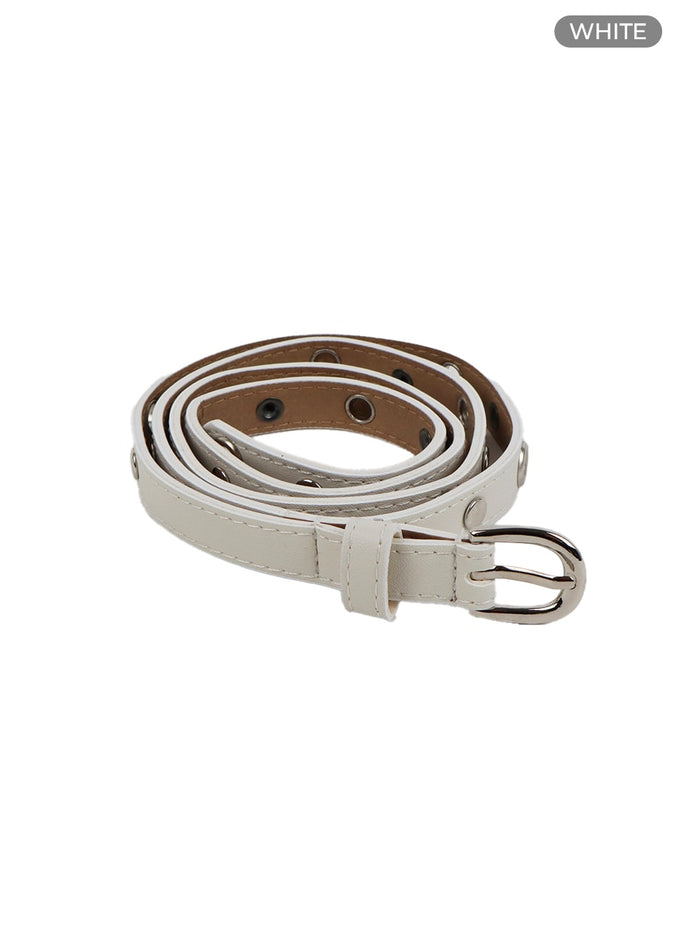 eyelet-two-strap-belt-cf427 / White
