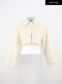 one-button-crop-tailored-jacket-on310 / Light beige