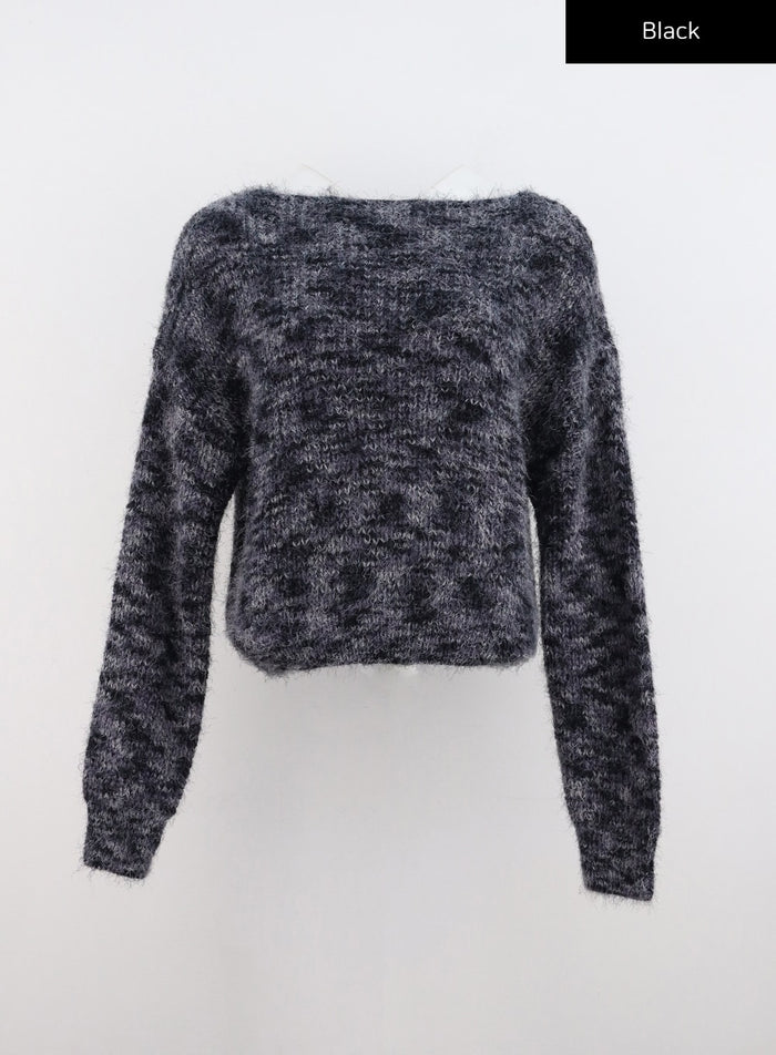 boat-neck-knit-sweater-cn324 / Black