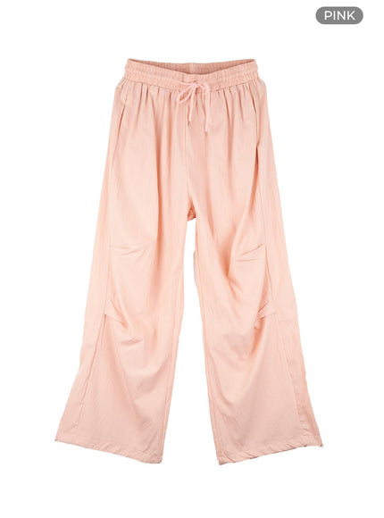 string-banded-wide-leg-pants-ol430 / Pink