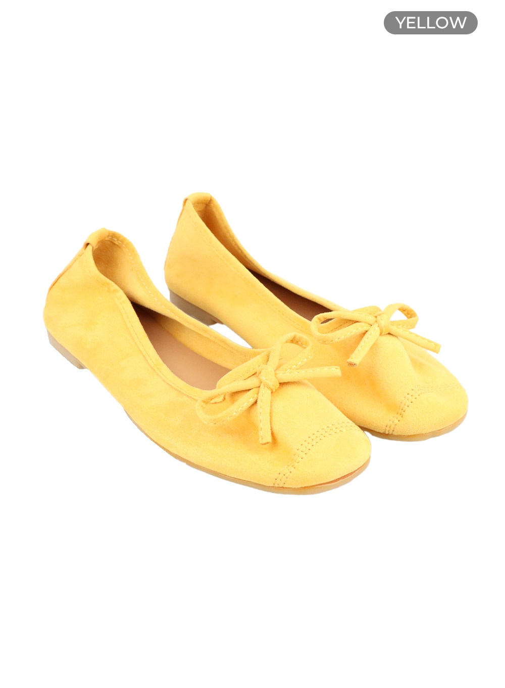 suede-ribbon-flats-oa405 / Yellow