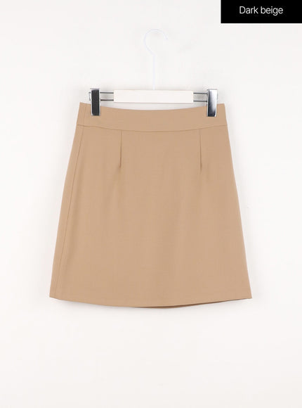 solid-mini-skirt-in301 / Dark beige