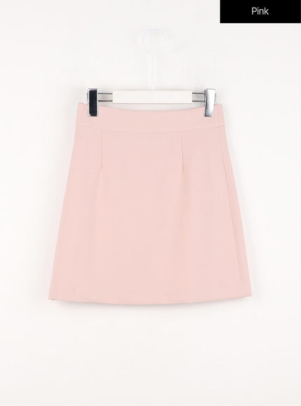 solid-mini-skirt-in301 / Pink