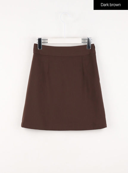 solid-mini-skirt-in301 / Dark brown