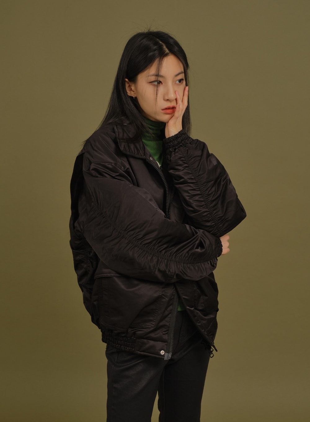 Cropped Puffer Jacket with Shearing - Lewkin