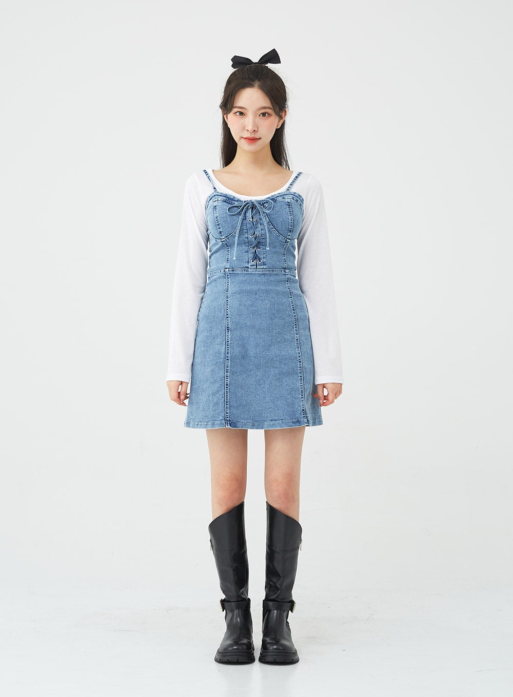 Denim Bustier Mini Dress BG12 - Korean Women's Fashion | LEWKIN