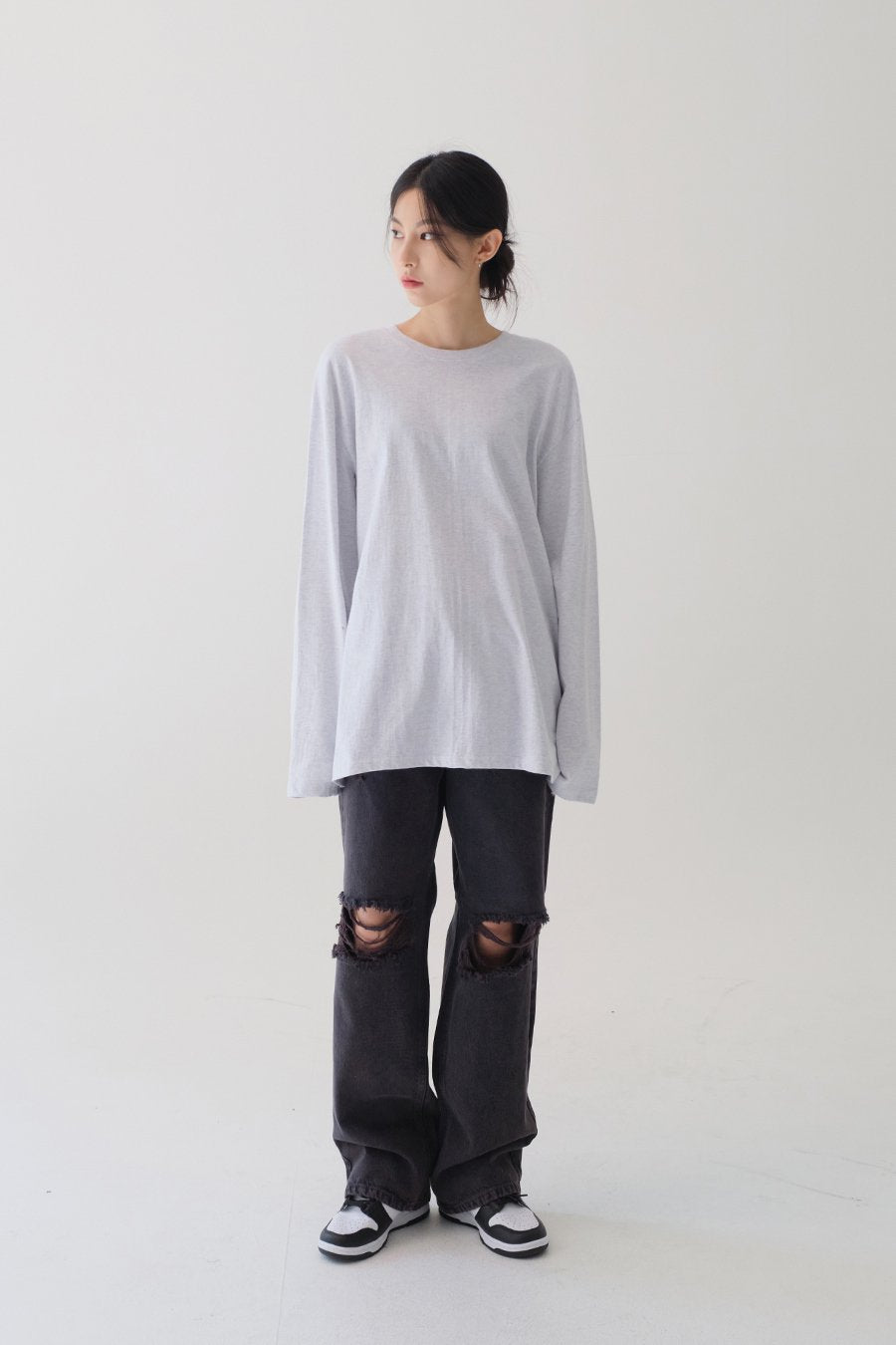 Relaxed Fit Long Sleeve T Shirt F14 - Lewkin