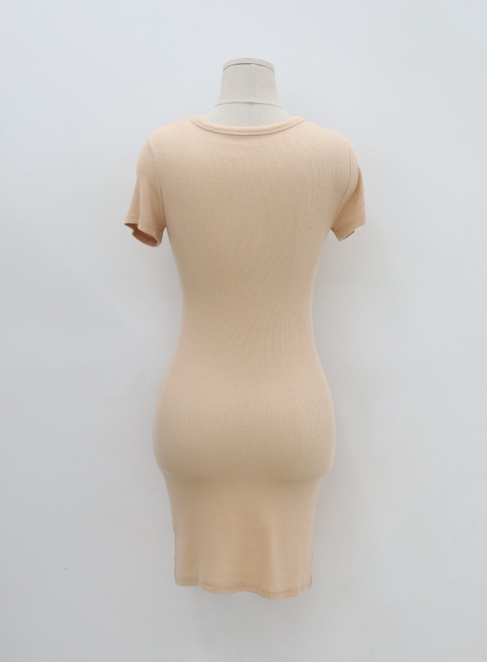 Snap Buttoned Side Slit Bodycon Mini Dress IU11 - Korean Women's 