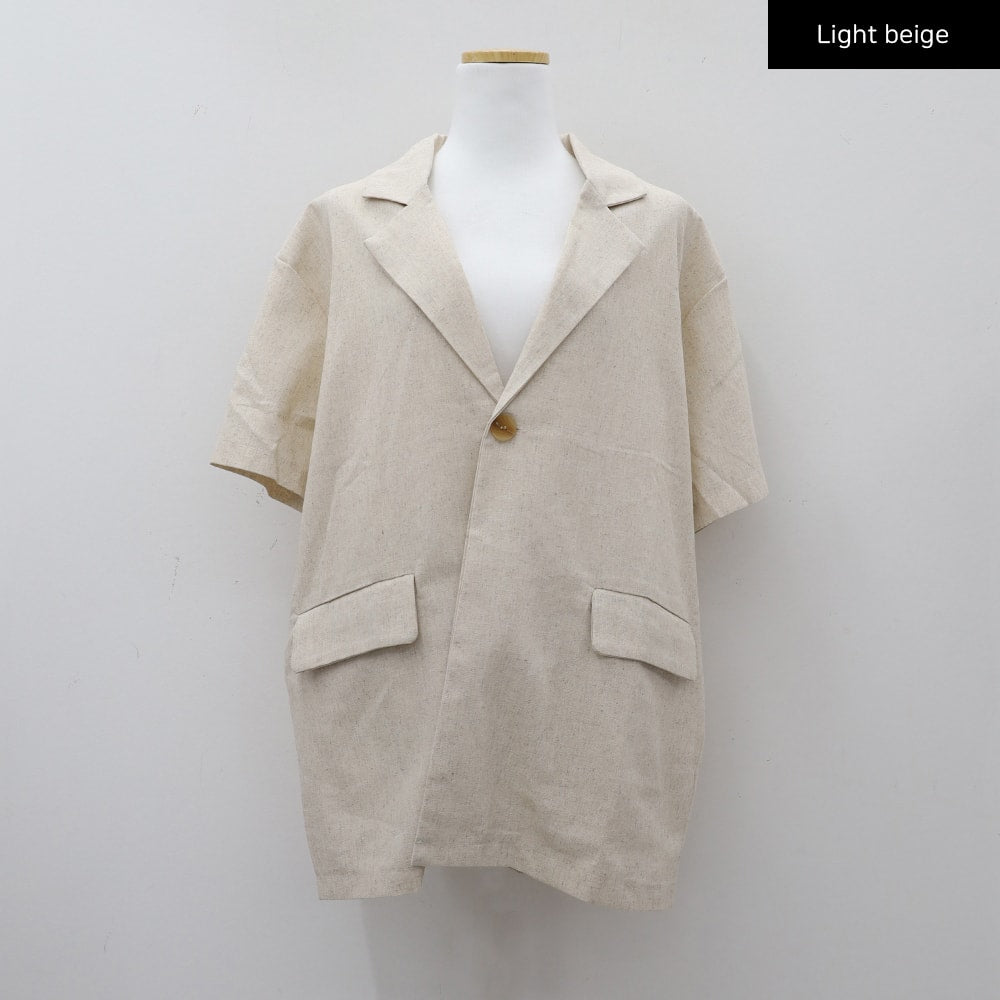 Linen Oversized Blazer Jacket CM12 - Lewkin